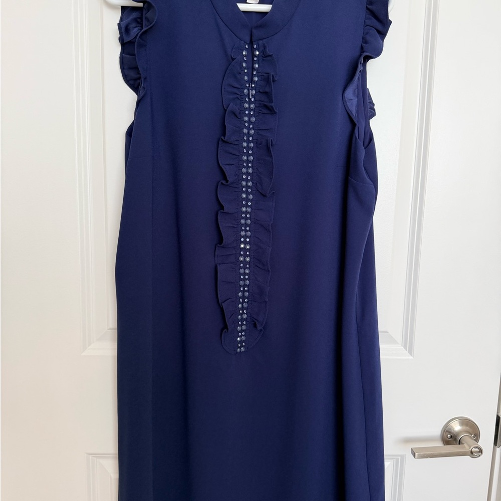 Lilly Pulitzer Navy Blue Ruffle Mini Dress EUC